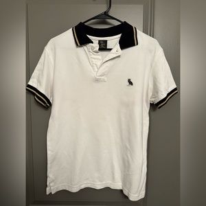 OVO Men’s White Polo Shirt Small Black and Gold Collar